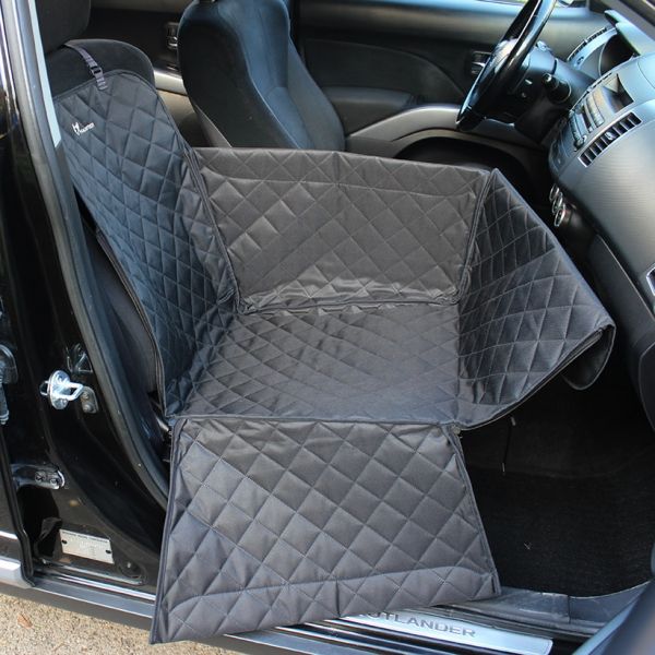 Dog Car seat cover Transformer Elegant Black 1/3 rear seat 