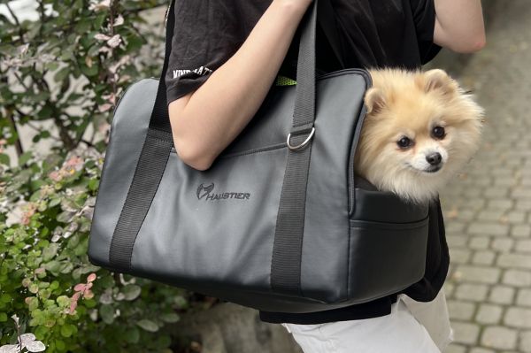 Carrying bag for Dogs & Cats Voyage Black faux leather