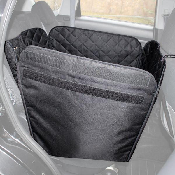 Dog Car seat cover Elegant Black 1/2 rear seat