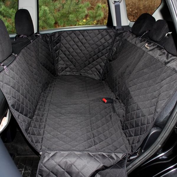 Dog Car seat cover Elegant Black with door protection