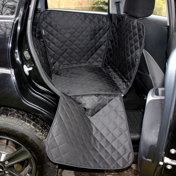 Dog Car seat cover Elegant Black 1/2 rear seat