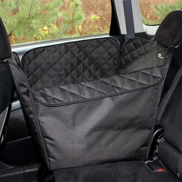 Dog Car seat cover Elegant Black 1/2 rear seat