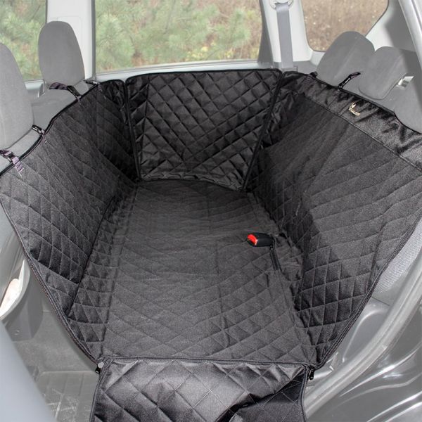 Dog Car seat cover Elegant Black with door protection