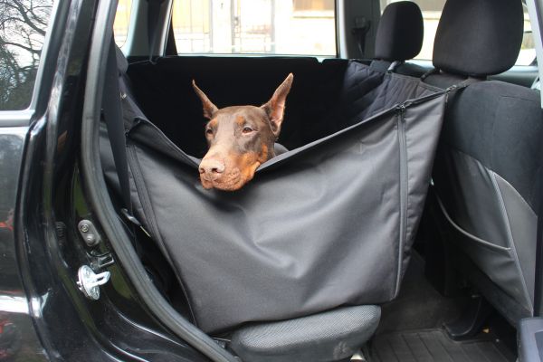 Dog Car seat cover Elegant Black with door protection