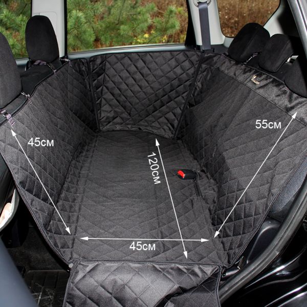 Dog Car seat cover Elegant Black with door protection