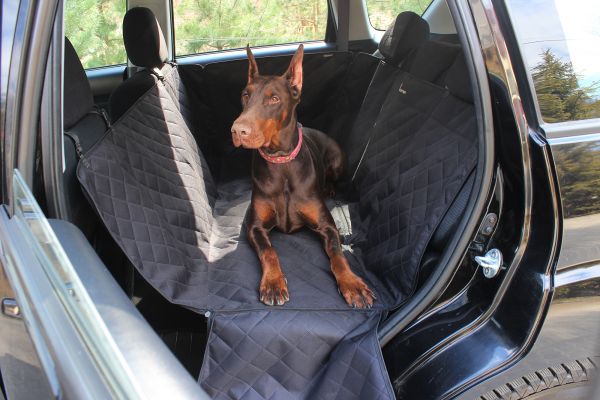Dog Car seat cover Elegant Black with door protection