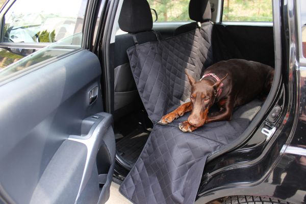 Dog Car seat cover Elegant Black with door protection
