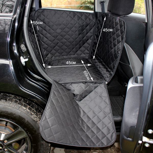 Dog Car seat cover Elegant Black 1/2 rear seat