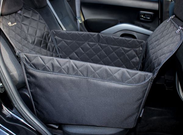 Dog Car seat cover Transformer Elegant Black 1/3 rear seat 