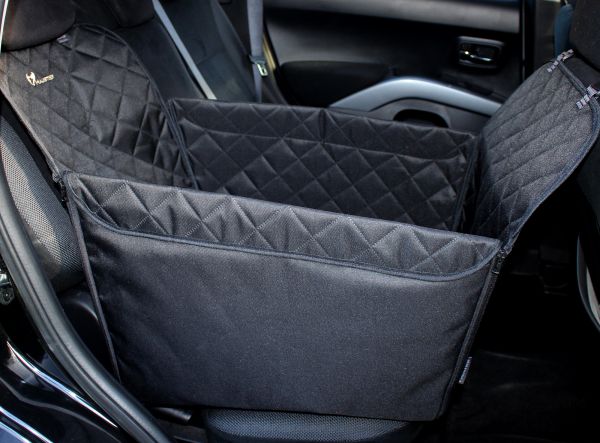 Dog Car seat cover Transformer Elegant Black 1/3 rear seat 