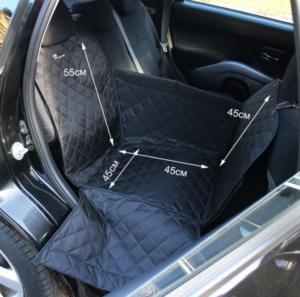 Dog Car seat cover Transformer Elegant Black 1/3 rear seat 