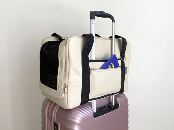 Carrying bag for Dogs & Cats Voyage Ivory faux leather