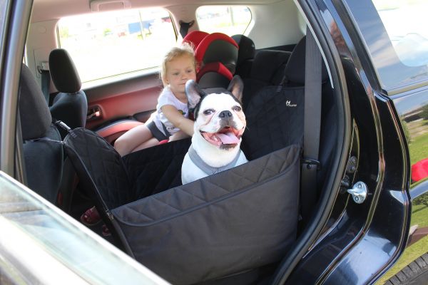 Dog Car seat cover Transformer Elegant Black 1/3 rear seat 
