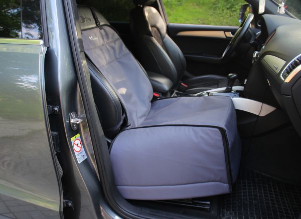 Dog Car seat cover Transformer Happy Travel Gray 1/3 rear seat 