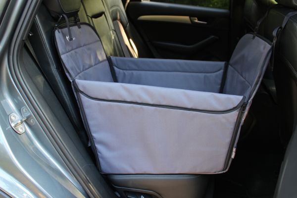 Dog Car seat cover Transformer Happy Travel Gray 1/3 rear seat 