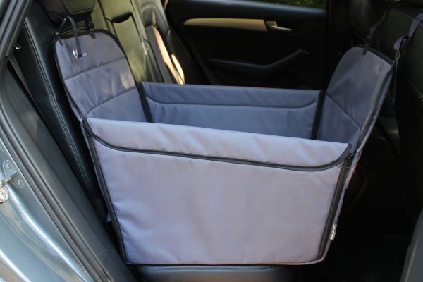 Dog Car seat cover Transformer Happy Travel Gray 1/3 rear seat 