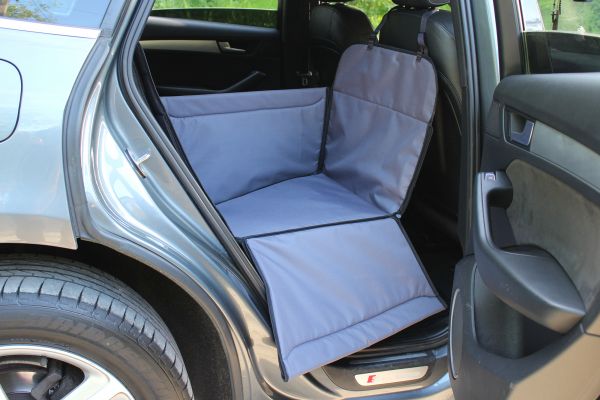Dog Car seat cover Transformer Happy Travel Gray 1/3 rear seat 