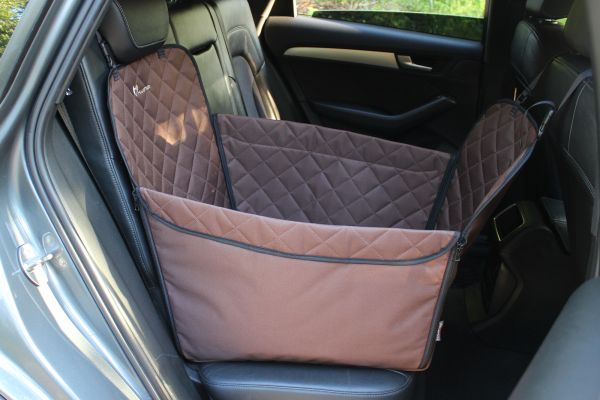 Dog Car seat cover Transformer Elegant Brown 1/3 rear seat