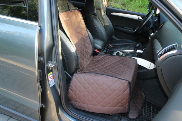 Dog Car seat cover Transformer Elegant Brown 1/3 rear seat