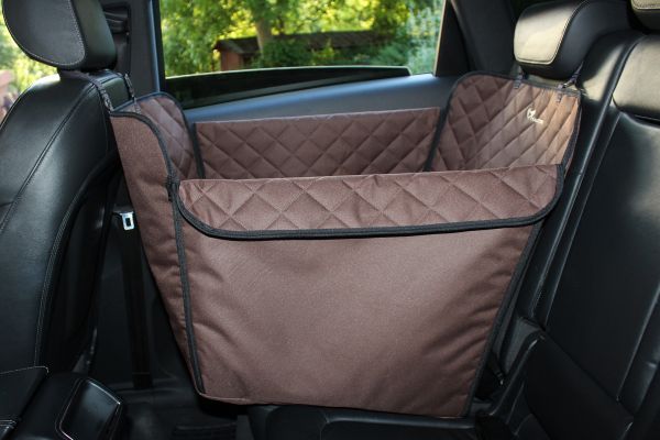 Dog Car seat cover Elegant Brown 1/2 rear seat