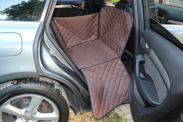 Dog Car seat cover Elegant Brown 1/2 rear seat
