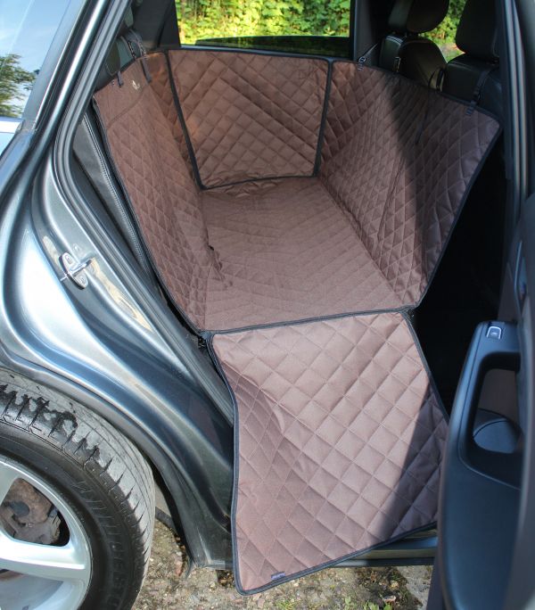 Dog Car seat cover Elegant Brown with door protection