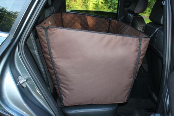 Dog Car seat cover Elegant Brown with door protection