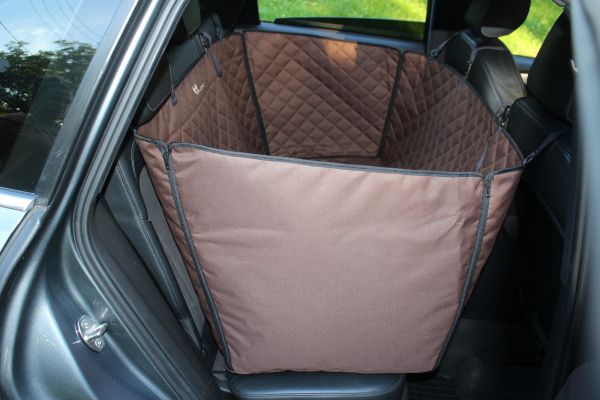 Dog Car seat cover Elegant Brown with door protection