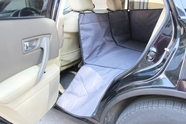 Dog Car seat cover Transformer Happy Travel Gray with door protection