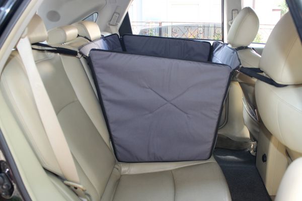 Dog Car seat cover Transformer Happy Travel Gray with door protection