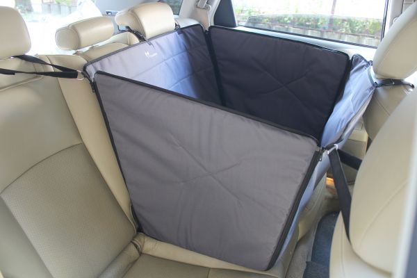 Dog Car seat cover Transformer Happy Travel Gray with door protection
