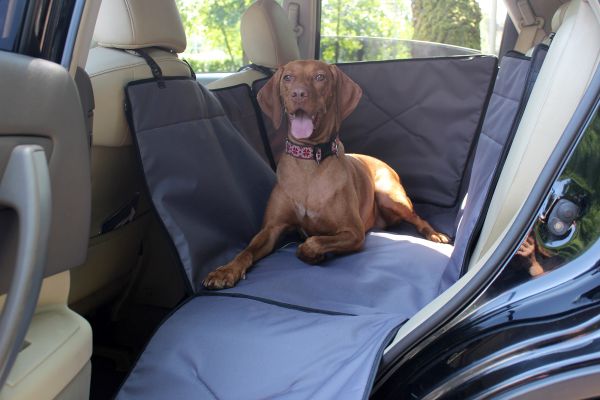Dog Car seat cover Transformer Happy Travel Gray with door protection