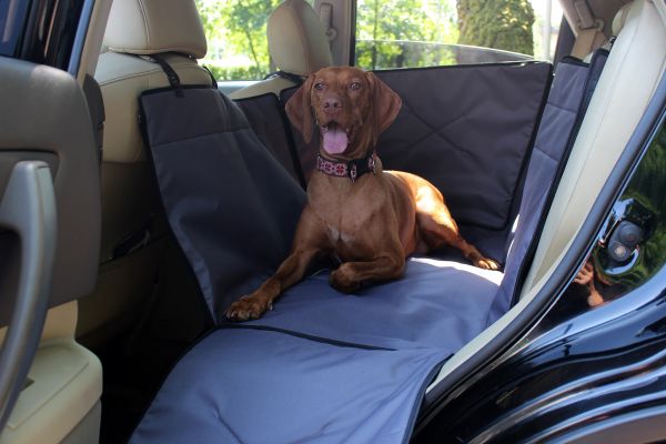 Dog Car seat cover Transformer Happy Travel Gray with door protection