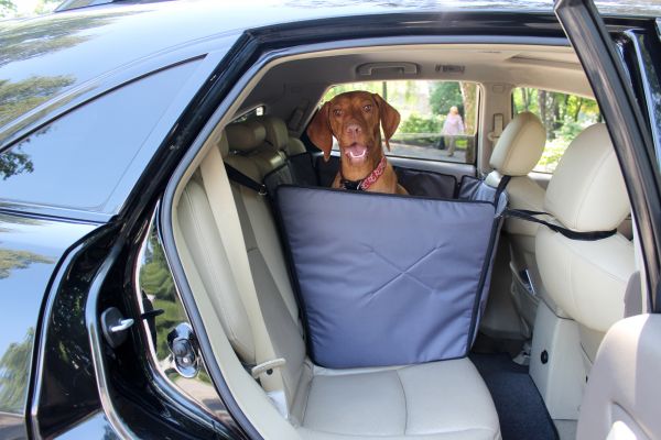 Dog Car seat cover Transformer Happy Travel Gray with door protection