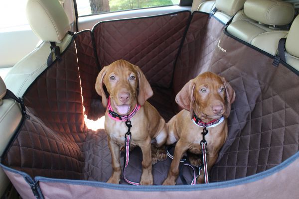 Dog Car seat cover Elegant Brown with door protection