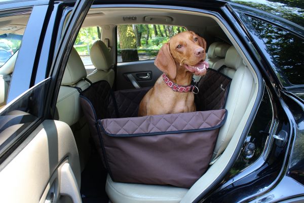 Dog Car seat cover Elegant Brown 1/2 rear seat