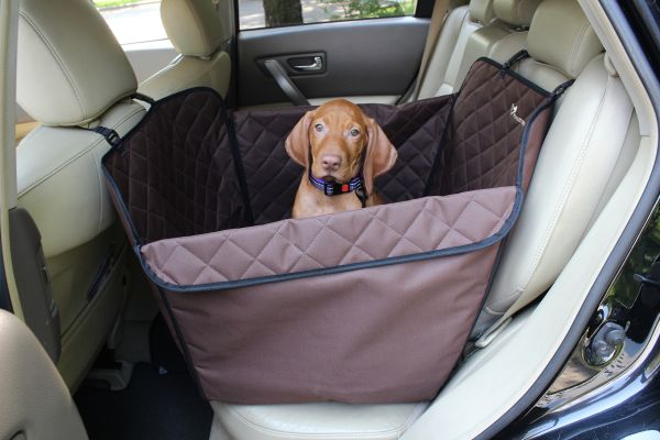 Dog Car seat cover Elegant Brown 1/2 rear seat