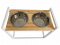 Dog Bowls Stand with adjustable height Loft White Natural Wood