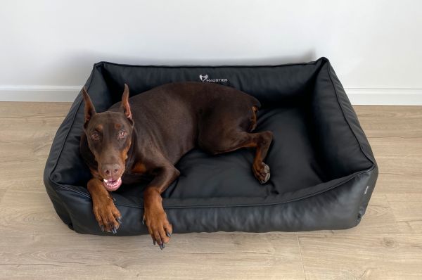 Waterproof Dog bed Sweet Dreams Black eco leather