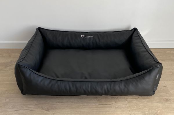 Waterproof Dog bed Sweet Dreams Black eco leather