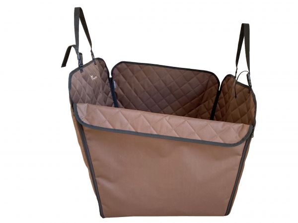 Dog Car seat cover Elegant Brown 1/2 rear seat