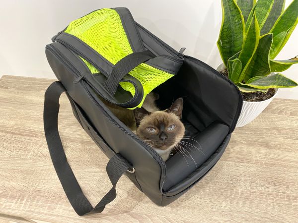 Carrying bag for Dogs & Cats Voyage Black faux leather