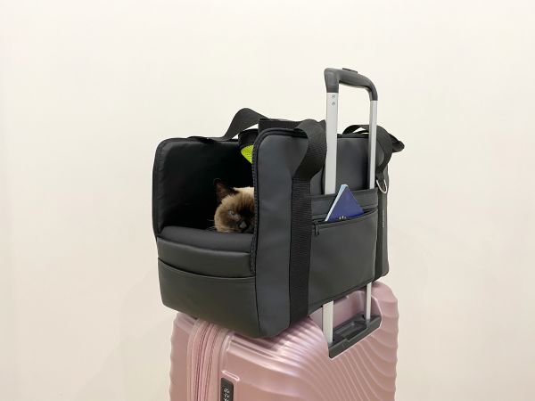 Carrying bag for Dogs & Cats Voyage Black faux leather