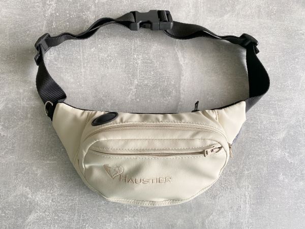 Banana Bag For Training And Walking Ivory eco-leather