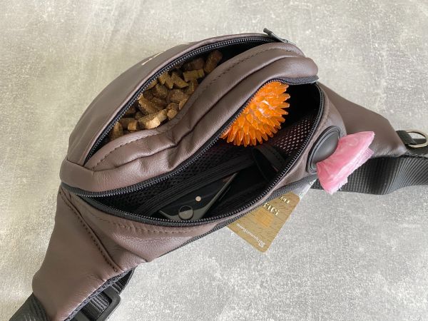 Banana Bag For Training And Walking Chocolate eco-leather