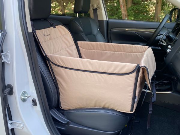 Dog Car seat cover Transformer Happy Travel Beige 1/3 rear seat 