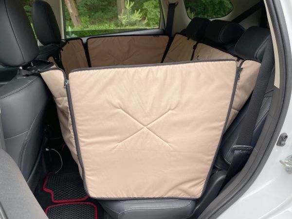 Dog Car seat cover Transformer Happy Travel Beige with door protection