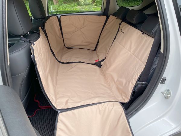 Dog Car seat cover Transformer Happy Travel Beige with door protection