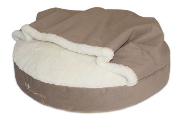 Лежак для Собак та Котів Lounge Beige з капюшоном