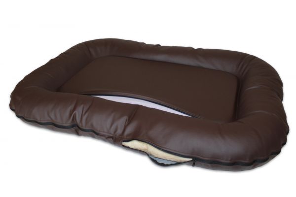 Waterproof dog bed Pontoon Chocolate eco leather